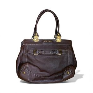 Miu Miu Dark Brown Leather Shoulder Bag